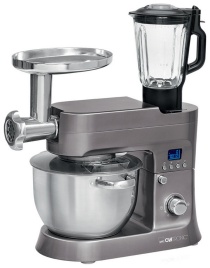 Кухонный комбайн Clatronic KM 3674 titan, дисплей, 1200 Вт, плавный старт