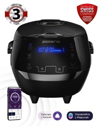 Мультиварка Polaris PMC 0526 IQ Home, дисплей, чаша 5 литров, таймер