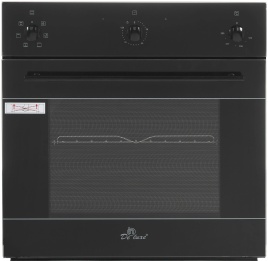 Электрический духовой шкаф De luxe 6006.03 эшв - 033 59 см, 58 л, гриль и конвекция, черное стекло