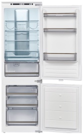 Встраиваемый двухкамерный холодильник Maunfeld MBF177NFWHGR Inverter No frost, белый