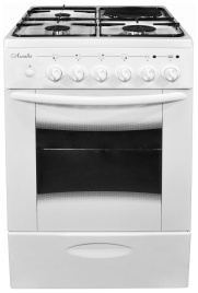 Комбинированная плита Лысьва ЭГ 1/3гк14 МС-2у 50 см, 57 л, 4 конфорки, белый