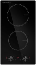 Электрическая варочная панель Maunfeld CVI292MBK2 29 см, 2 конфорки стеклокерамика, черный