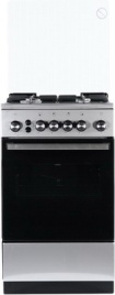 Газовая плита De luxe 5040.40г(кр) ЧР-010 50 см, 46 л, 4 конфорки, серебристый