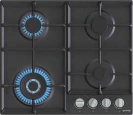 Газовая варочная панель Gorenje GW641EXB 60 см, 4 конфорки эмаль электроподжиг газконтроль, черный