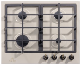 Газовая варочная панель De luxe TG4 750231 F- 072 60 см, 4 конфорки, топленое молоко