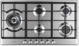 Газовая варочная панель De’Longhi NSL 590D X RUS 90 см, 5 конфорок электроподжиг газконтроль, серебристый