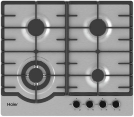 Газовая варочная панель Haier HHX-M64RFX 58 см, 4 конфорки электроподжиг газконтроль, серый металлик