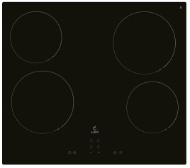 Электрическая варочная панель LEX EVH 640A BL 59 см, 4 конфорки стеклокерамика, черный