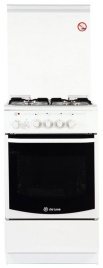 Комбинированная плита De luxe 506040.01гэ(кр) 50 см, 4 конфорки, белый