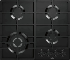 Газовая варочная панель Haier HHQ-G64CTQB 4 конфорки газ-контроль, черный