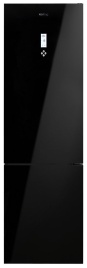 Двухкамерный холодильник Korting KNFC 61868 GN No frost, черный