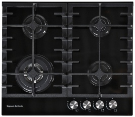 Газовая варочная панель Zigmund & Shtain MN 185.61 B 58 см, 4 конфорки электроподжиг газконтроль, черный