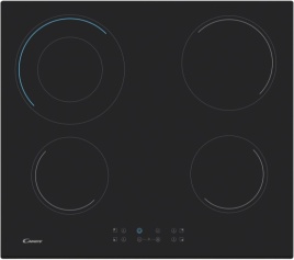 Электрическая варочная панель Candy CH64DVTRU 59 см, 4 конфорки стеклокерамика, черный