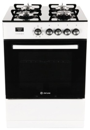 Комбинированная плита De luxe 606040.02гэ 60 см, 64 л, 4 конфорки, белый