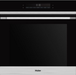 Электрический духовой шкаф Haier HOQ-P16AS5SX 59 см, 72 л, гриль и конвекция, черное стекло