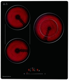 Электрическая варочная панель Zigmund & Shtain CN 42.4 B 45 см, 3 конфорки стеклокерамика электроподжиг, черный