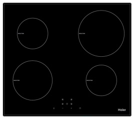 Электрическая варочная панель Haier HHX-Y 64 NVB 59 см, 4 конфорки стеклокерамика, черный