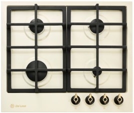 Газовая варочная панель De luxe TG4 750231 F - 078 60 см, 4 конфорки, топленое молоко