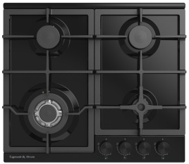 Газовая варочная панель Zigmund & Shtain G 14.6 B 58 см, 4 конфорки электроподжиг газконтроль, черный