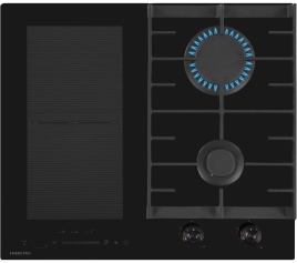 Комбинированная варочная панель Hiberg i-VM 6021 B 58 см, 4 конфорки электроподжиг газконтроль, черный