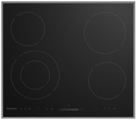 Электрическая варочная панель Hotpoint HR 6T2 X S 58 см, 4 конфорки стеклокерамика, черный