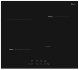 Электрическая варочная панель Jacky's JH IB66 59 см, 4 конфорки стеклокерамика, черный