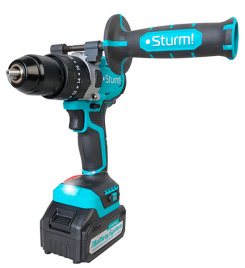 Дрель-шуруповерт аккумуляторная Sturm! CD2080I, 18В, 1BatterySystem, 80Нм, 2х3.0Ач, 5в1, доп. рук, кейс