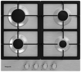 Газовая варочная панель Hotpoint HGMT 641 IX 58 см, 4 конфорки электроподжиг газконтроль, серебристый