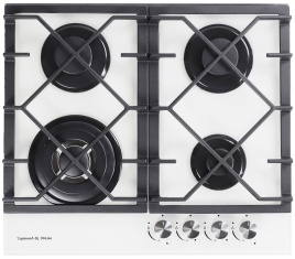 Газовая варочная панель Zigmund & Shtain MN 175.61 W 58 см, 4 конфорки электроподжиг газконтроль, белый