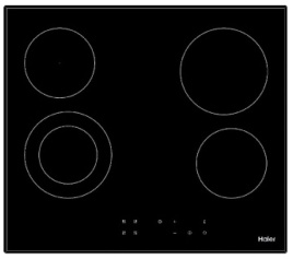 Электрическая варочная панель Haier HHY-C64DVB 59 см, 4 конфорки стеклокерамика, черный