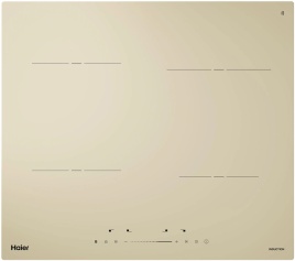 Электрическая варочная панель Haier HHY-Y64TVTC 59 см, 4 конфорки стеклокерамика, бежевый