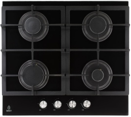 Газовая варочная панель Jacky's JH GB633 58 см, 4 конфорки электроподжиг газконтроль, черный