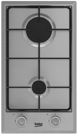 Газовая варочная панель Beko HDCG 32220 FX 28 см, 2 конфорки электроподжиг газконтроль, серебристый