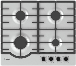 Газовая варочная панель Haier HHX-M64RNVX 58 см, 4 конфорки электроподжиг газконтроль, серебристый