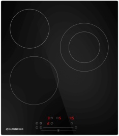 Электрическая варочная панель Maunfeld EVCE.453.D-BK 45 см, 3 конфорки стеклокерамика, черный