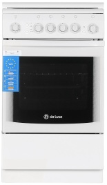 Газовая плита De luxe 506040.11 г 50 см, 54 л, 4 конфорки, белый