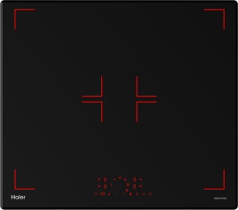 Электрическая варочная панель Haier HHX-Y64HPVB 59 см, 4 конфорки стеклокерамика, черный