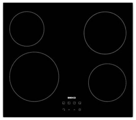 Электрическая варочная панель Beko HIC 64401 58 см, 4 конфорки стеклокерамика, черный