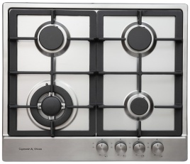 Газовая варочная панель Zigmund & Shtain GN 128.61 S 58 см, 4 конфорки электроподжиг газконтроль, серебристый