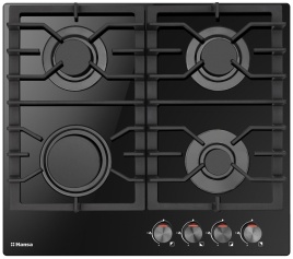 Газовая варочная панель Hansa BHKS610301 59 см, 4 конфорки электроподжиг газконтроль, черный