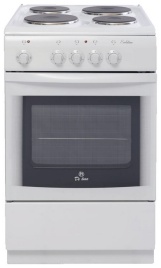Электроплита De luxe 506004.04 э (без щитка и крышки) 50 см, 54 л, 4 конфорки, белый