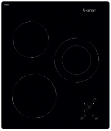 Электрическая варочная панель Gefest ПВЭ 4100 45 см, 3 конфорки стеклокерамика, черный