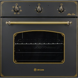 Электрический духовой шкаф De luxe 6006.03 эшв - 061 59 см, 58 л, гриль и конвекция, черный матовый