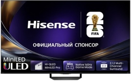Телевизор Hisense 55U7S PRO, 3840x2160, Mini LED, голосовое управление, черный