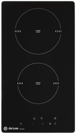 Электрическая варочная панель De luxe IH3235P-T01 (EVI2902.00) 29 см, 2 конфорки закаленное стекло, черный