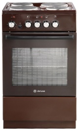 Электроплита De luxe 5004.18э-014 50 см, 43 л, 4 конфорки, коричневый