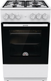 Газовая плита Gorenje GG5A12WH 50 см, 70 л, 4 конфорки, белый