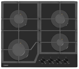 Газовая варочная панель Candy CHXG64CNB 58 см, 4 конфорки электроподжиг газконтроль, черный