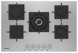 Газовая варочная панель Grundig GIGF 7235220 X 75 см, 5 конфорок электроподжиг газконтроль, серебристый