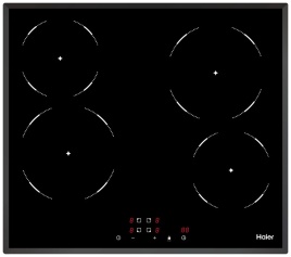 Электрическая варочная панель Haier HHY-C64NVB 59 см, 4 конфорки стеклокерамика, черный